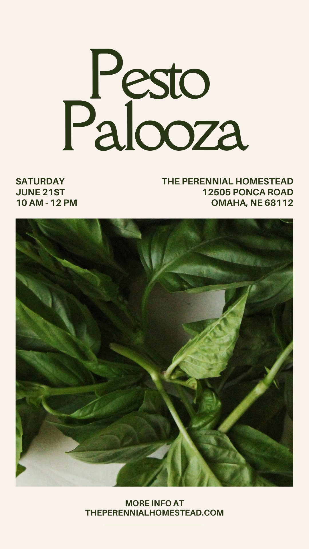 Admit One - Pesto Palooza - Saturday, June 21st