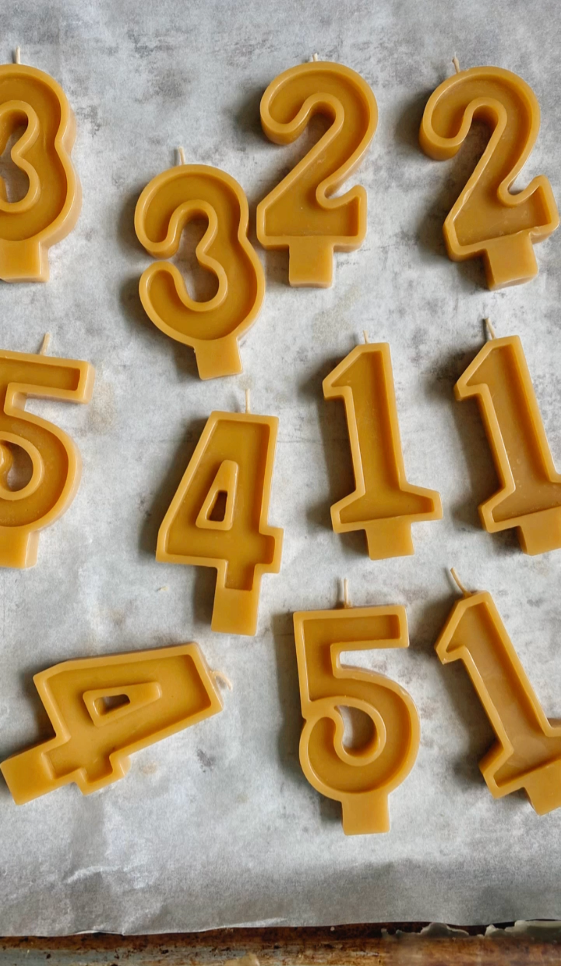 Beeswax Birthday Number Candles