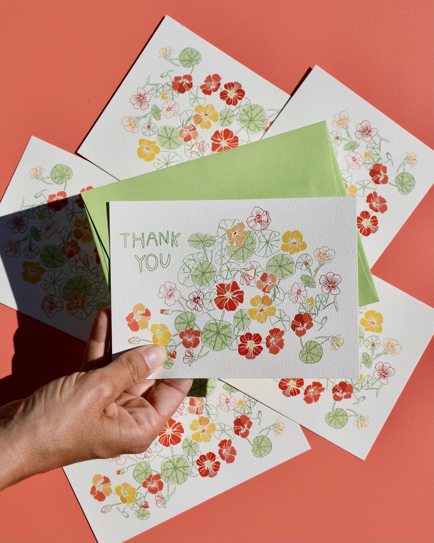 Nasturtium Thank You Cards - Set of 6