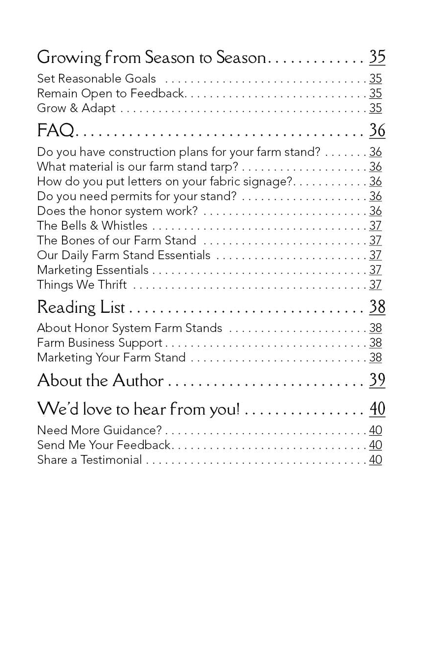 Farm Stand E-Book