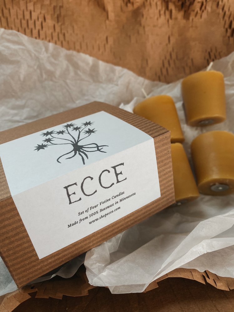 100% Beeswax Votive Candles - set of 4