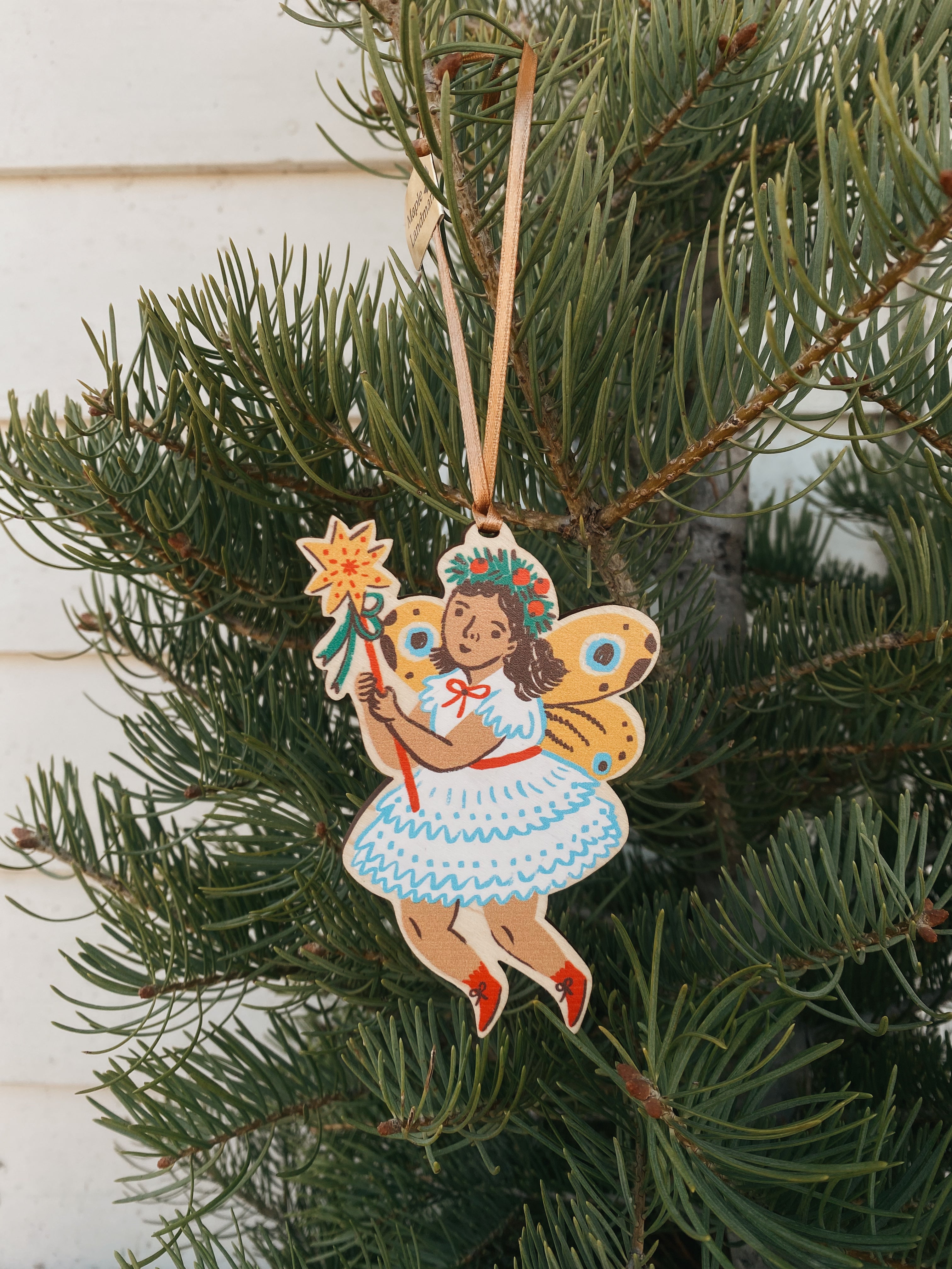 Wooden Winter Fairy Ornament