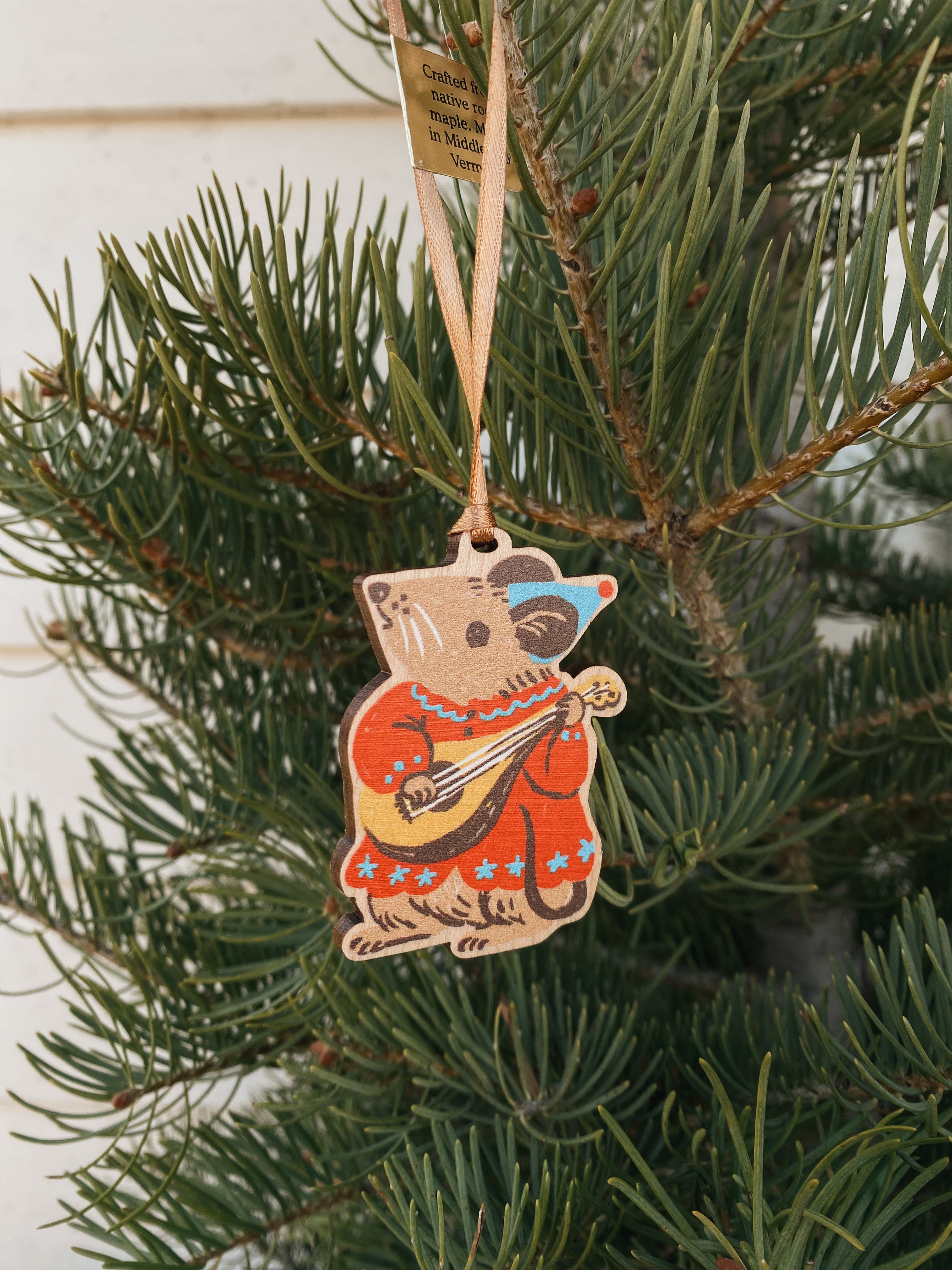 Wooden Mouse Ornament